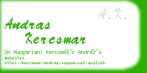 andras kercsmar business card